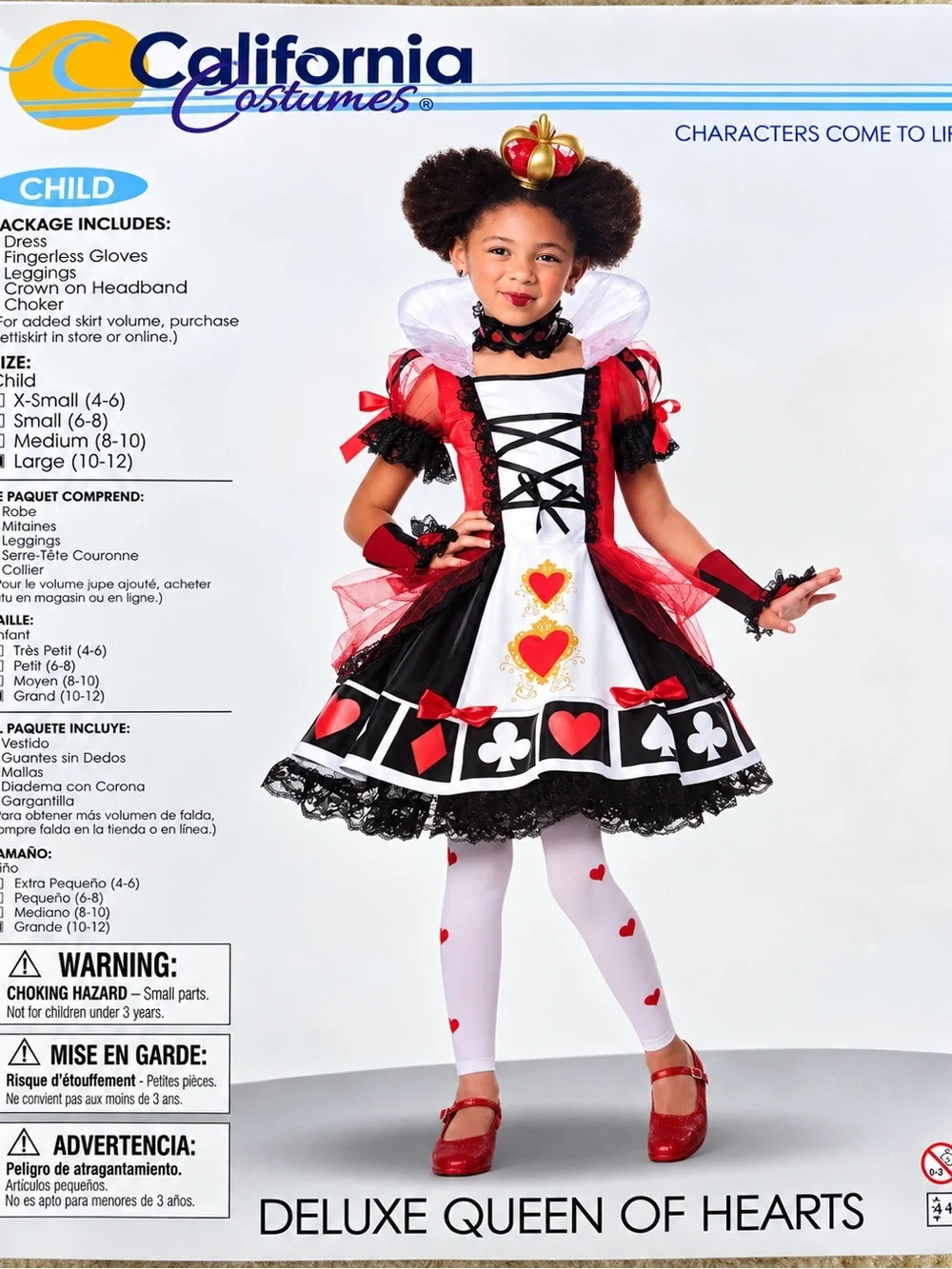California Costumes Deluxe Queen Child Costume L 10-12 Dress Gloves Halloween